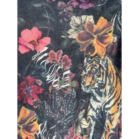 Anthropologie Pilcro Alani Cashmere Mock Neck Floral Tiger Sweater Size S NWT - Picture 9 of 9